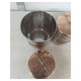 Hammered Stainless Steel and Copper Kitchen Canister Set