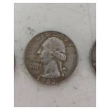 (3) Washington Silver Quarters