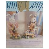 Mr. & Mrs. Easter Bunny Fabric Mache Figurine
