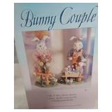 Mr. & Mrs. Easter Bunny Fabric Mache Figurine