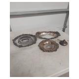 Ornate Silver Plated Serving Plates Set