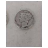 (3) 1942 Mercury Dimes - P-D-S Mint Marks