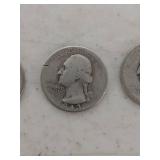 (3) Washington Silver Quarters