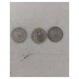 (3) Washington Silver Quarters