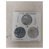 1943 Steel War Penny - P-D-S Mint Marks