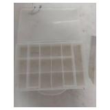 (2) Frosted Plastic Storage Organizer Box with Compartments