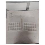 (2) Frosted Plastic Storage Organizer Box with Compartments