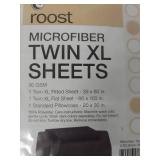 Roost Microfiber Twin XL Sheet Set - Black