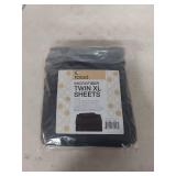 Roost Microfiber Twin XL Sheet Set - Black