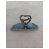 Metal Heart Bears on Agate Base Collection