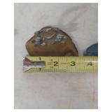 Metal Heart Bears on Agate Base Collection