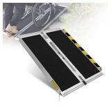 NEOWISM Protable wheelchair ramp 3FT,Non-Slip Folding Aluminum Handicap Ramps,Threshold Ramp for home,Holds up to 800lbs,Wheelchair ramp for steps,Mobility Scooter,Doorways (3FT Useing Height 3-9inch)