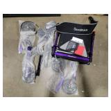 BlessReach Heavy Duty Upright Rollator Walker for Seniors, 450lb Capacity, 6 Height Adjustments, 8\" All-Terrain Wheels, Padded Seat & Backrest, Easy Assembly, Foldable Design (Purple) Retail $180