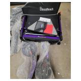 BlessReach Heavy Duty Upright Rollator Walker for Seniors, 450lb Capacity, 6 Height Adjustments, 8\" All-Terrain Wheels, Padded Seat & Backrest, Easy Assembly, Foldable Design (Purple) Retail $180