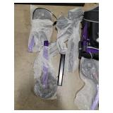 BlessReach Heavy Duty Upright Rollator Walker for Seniors, 450lb Capacity, 6 Height Adjustments, 8\" All-Terrain Wheels, Padded Seat & Backrest, Easy Assembly, Foldable Design (Purple) Retail $180