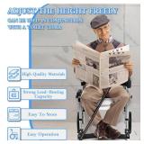 Shower Chair with Wheels 4 in 1 Folding Padded Bedside Commode Wheelchair Height Adjustable Detachable Bucket with Wheels Lifting Armrests Flip-up Footrest for Elderly Disabled (Black), Retail $140