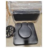 Shower Chair with Wheels 4 in 1 Folding Padded Bedside Commode Wheelchair Height Adjustable Detachable Bucket with Wheels Lifting Armrests Flip-up Footrest for Elderly Disabled (Black), Retail $140