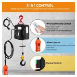 BEAMNOVA 1543lbs Portable 3-in-1 Electric Hoist Wireless Remote Control 110V 120 Volts 700kg Winch Crane Machine Hook Pulley System with Gloves - Retail $150
