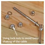 Deck Man 2Pack 36inch Cable Railing Post Stainless Steel Adjustable Angle End Post for 1/8\" Deck Cable Railing, Silvery, Retail $150