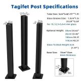 Tagifet Black Glass Railing Post,304 Stainless Steel Glass Railing Post: Sturdy and Durable, Suitable for Balustrade,Stairs, Deck,Balcony and Pool (Corner Post, 39.3 inch / 100 cm), Retail $85