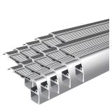 10Pack 1 Meter Anti-Slip Stair LED Aluminum Profile Safety Backlight Step Channel Cover Edge Protector Deck Hard Bar Strip Light, Stair Edge Nosing Trim (Silver), Retail $194