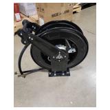 Retractable Hose Reel, Double Arm 3/8 in x 50 ft Heavy Duty Steel Professional Power Wash Hose Reel for Oil/Air/Water 4000 PSI with 5 ft Lead [Pressure cleaning hose not included ], Retail $130