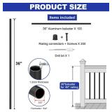 CKE 100 Pack 36\" Round Aluminum Balusters, 3/4\" Diameter Hollow Black Spindles for Deck/Stair Railing Kits With Screws & Connectors for Wood Composite, Retail $190