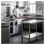 HXCFYP NSF Stainless Steel Table for Prep & Work with Caster 24 x 18 Inches, Metal Commercial Kitchen Table with Under Shelf and Adjustable Table Foot for Restaurant, Home and Hotel, Retail $306