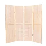 SSWBasics 5 Foot 4-Panel Folding Pegboard Stand for Crafting - Versatile Pegboard Display and Room Divider - Paint-Ready Surface for Customization - Perfect for Trade Shows, Flea Markets, and Home, Re