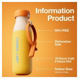 CHAKO LAB Insulated Stainless Steel Water Bottle with Two Strap | BPA-Free Leak Proof | 17oz Bottle with Spout Lid & Straw | Orange Marmalade - Retail: $37