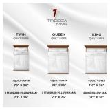 Luxury Velvet Quilt Twin Size Set - 260GSM Ultra-Soft Oversized Velvet Bedspread Comforter Set with 1 Sham, in Florence Haze Blue - Retail: $65