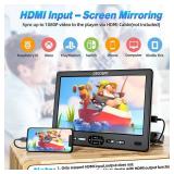 Car DVD Player Dual Screen with Headrest Mount, DESOBRY 10.5 Portable DVD Player for Car with Suction-Type Disc in, Play a Same or Two Different Movies, Support 1080P Video, HDMI Input, USB/SD Reader 