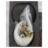 White Gold Ceramic Statues for Home DÃ©cor Accents, Abstract Art Mid Century Modern Decor, Centerpiece Table Decorations, Gold Sculpture - Retail: $36