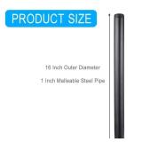 10 Pack 1 Inches x 16 Inches Black Malleable Steel Nipples Fitting, DIY Steampunk Industrial Vintage Style - Retail: $28