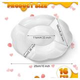 16 Pack 5 Sectional Plastic Serving Trays Round White Chips and Dip Tray Fruit Appetizer Serving Plate 10 Inch Veggie Platter Tray Divided Snack Tray for Party Nut Candy Fruit Dish Platter - Retail: $