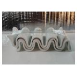 Taco Holders Set of 2, Porcelain Large Taco Tray with Handles, Reusable and Stackable Taco Plates, Perfect for Burritos and Tortillas Holder Handles, Oven & Microwave Safe - Retail: $21