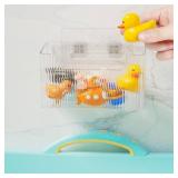 Set Of 2 Storage Organizer Bins Wall Mounted Shower Basket, Shower Caddy Stackable Clear Plastic Makeup Organizer Adhesive Hanging Bin for Bathroom, Kitchen, Cabinet, Pantry, BPA Free, Clear - Retail: