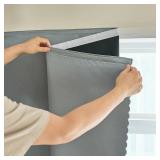 Self Adhesive Portable 100% Blackout Curtains Simple and Easy to Install Bedroom Window Thermal Insulated Kitchen Room Darkening Black Small Drapes 1-Pack - Retail: $24