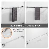 Bathroom Accessory Set Chrome 4 Pieces Bathroom Towel Rack 24 Inches Adjustable Bathroom Hardware Set - Retail: $31