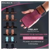 Lifting Wrist Straps Women and Men, Weight Lifting Grips with Cushion Wrist Loop, Double Layer Leather and Storage Pouch, Gym Workout Straps for Deadlift and Powerlifting (Purple/Leopard) - Retail: $1