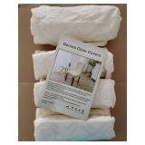 Waterproof Chair Covers for Dining Room, Stretch Jacquard Dining Chair Slipcovers Removable Washable Chair Protector for Kitchen, Parsons (Jacquard-Beige, 4 PCS) - Retail: $32