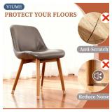 24 Pcs Chair Leg Floor Protectors for Hardwood Floors Silicone Covers Felt Pads Furniture Leg Caps Anti-Scratch Reduce Noise Fit (1-5/16 to 2") - Retail: $11"