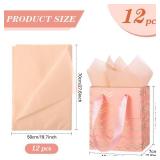 12 Pcs Small Gift Bags Mini Metallic Paper Bag Bulk Tiny with Handle Tissue Paper for Gift Wrapping Happy Valentines Day Chinese New Year Birthday Party(4 x 2.75 x 4.5 Inch, Orange Pink Gold) - Retail