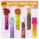Halloween Bookmark Rulers, Ruler Markers Party Favor Pack (6 Designs) with Halloween Themed Print for Party DÃ©cor, Classroom Rewards Supplies, Goodie Bag Filler, Kid Trick or Treat Prize - Retail: 