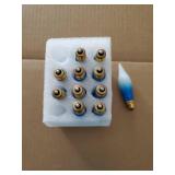 11 Pack Hanukkah LED Menorah Flame Lights Bulb, Upgraded Blue & White Electric Hanukkah LED Menorah Flame Shaped Replacement Bulbs, C7/E12 Candelabra Base, 0.6 Watt, 120 Volt - Retail: $12