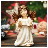 Christmas Angel Figurine Play The Accordion Decor. Light Up Halo Angels Statue for Festive Holiday Decor Featuring Angel Playing The Accordion, Resin 8.07 H Inch - Retail: $19,879