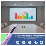 QUI Presentation Clicker for PowerPoint, RF 2.4GHz USB C Wireless Presenter Remote with Volume Control, PowerPoint Clicker Slide Advancer for Mac, Windows, Laptop, Keynote - Retail: $20