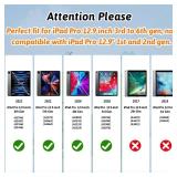 iPad Pro 12.9 Case 3rd/4th/5th/6th Generation, Kids Proof EVA Super Protection Cover for iPad Pro 12.9-inch 2022/2021/2020/2018 with Pencil Holder & Handle Stand, Green - Retail: $22