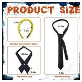 3 Pcs Private School Socialite Scene Costume Accessory for Halloween Vintage-inspired Socialite Unchained it Girl Aesthetic with Vintage Headband and Crisscross Necktie Set - Retail: $12