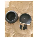 Delicate Romantic Metal Tealight Candle Holder Oil Tart Burner Aroma Diffuser Furnace Home Decoration Split Design Black (broken top) - Retail: $6,473